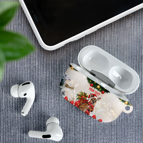 Personalised Wallaby Australia Christmas AirPods Case Merry Xmas Bows