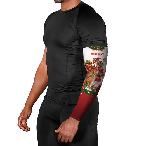 Personalised Wallaby Australia Christmas Arm Sleeves Merry Xmas Bows