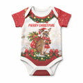 Personalised Wallaby Australia Christmas Baby Onesie Merry Xmas Bows