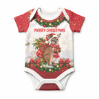 Personalised Wallaby Australia Christmas Baby Onesie Merry Xmas Bows