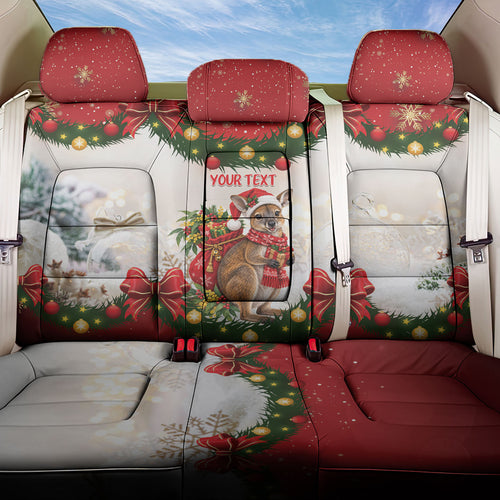 Personalised Wallaby Australia Christmas Back Car Seat Cover Merry Xmas Bows