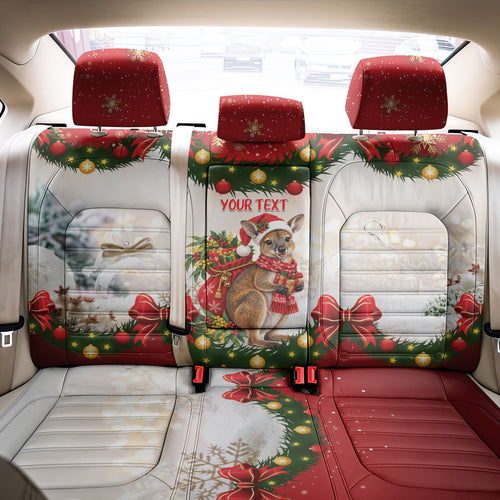 Personalised Wallaby Australia Christmas Back Car Seat Cover Merry Xmas Bows