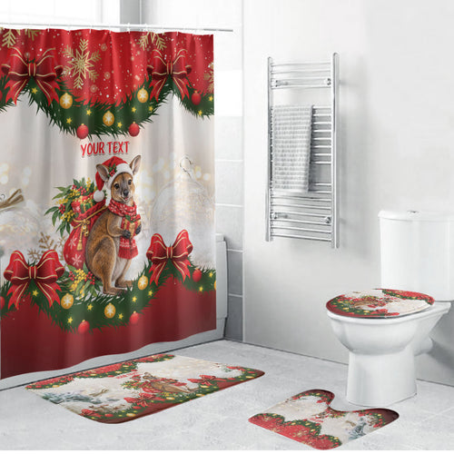 Personalised Wallaby Australia Christmas Bathroom Set Merry Xmas Bows