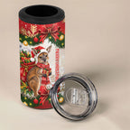 Personalised Wallaby Australia Christmas 4 in 1 Can Cooler Tumbler Merry Xmas Bows