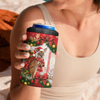 Personalised Wallaby Australia Christmas 4 in 1 Can Cooler Tumbler Merry Xmas Bows