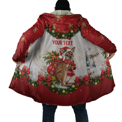 Personalised Wallaby Australia Christmas Cloak Merry Xmas Bows