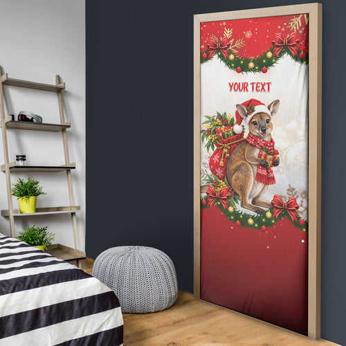 Personalised Wallaby Australia Christmas Door Cover Merry Xmas Bows