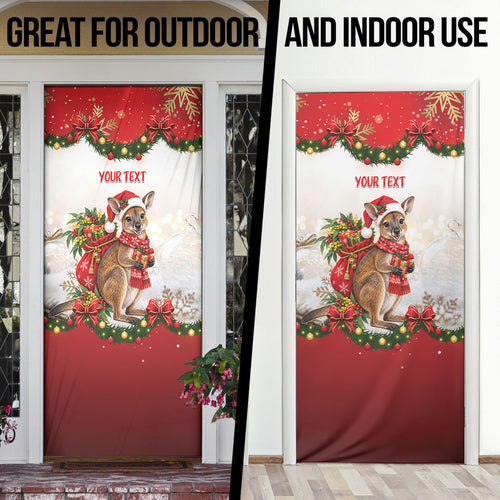 Personalised Wallaby Australia Christmas Door Cover Merry Xmas Bows