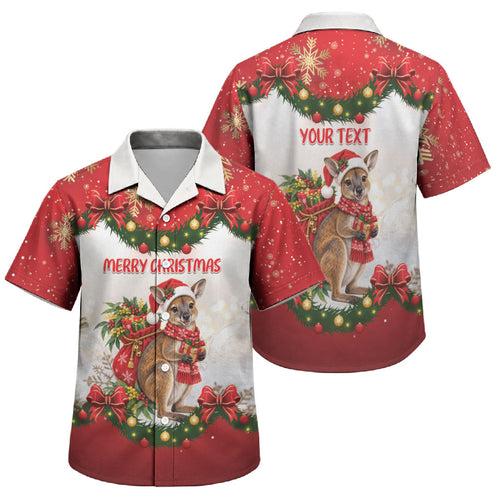 Personalised Wallaby Australia Christmas Family Matching Puletasi and Hawaiian Shirt Merry Xmas Bows