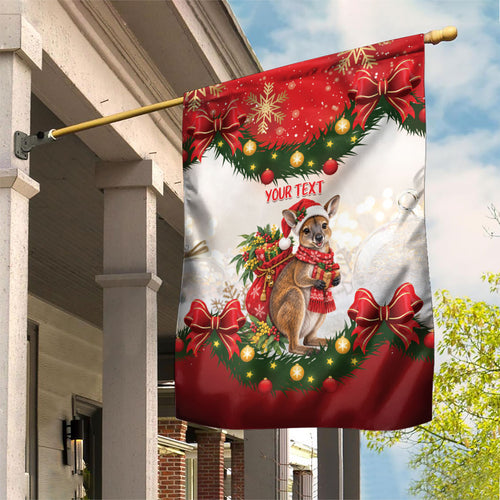 Personalised Wallaby Australia Christmas Garden Flag Merry Xmas Bows