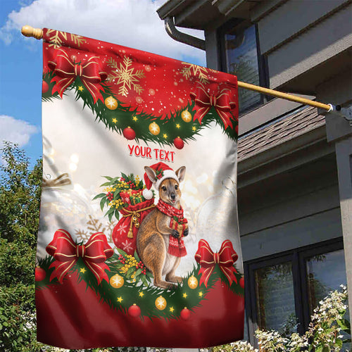 Personalised Wallaby Australia Christmas Garden Flag Merry Xmas Bows