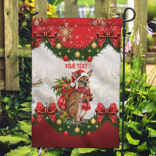 Personalised Wallaby Australia Christmas Garden Flag Merry Xmas Bows