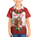 Personalised Wallaby Australia Christmas Kid Hawaiian Shirt Merry Xmas Bows