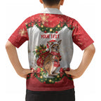 Personalised Wallaby Australia Christmas Kid Hawaiian Shirt Merry Xmas Bows