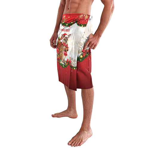 Personalised Wallaby Australia Christmas Lavalava Merry Xmas Bows