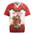 Personalised Wallaby Australia Christmas Rugby Jersey Merry Xmas Bows