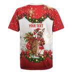 Personalised Wallaby Australia Christmas Rugby Jersey Merry Xmas Bows