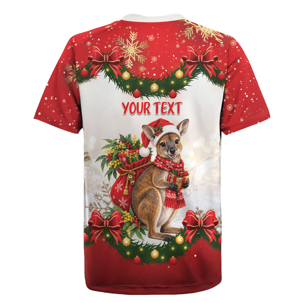 Personalised Wallaby Australia Christmas Rugby Jersey Merry Xmas Bows