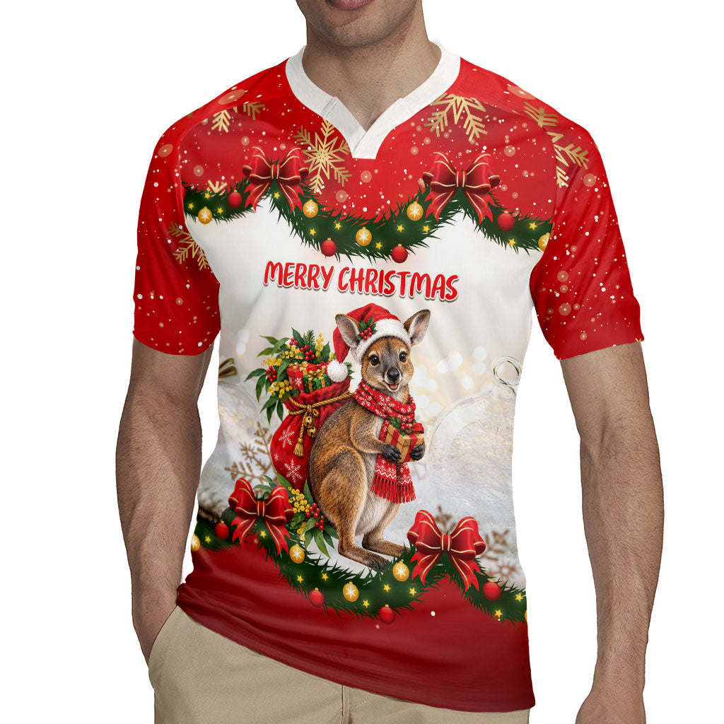 Personalised Wallaby Australia Christmas Rugby Jersey Merry Xmas Bows