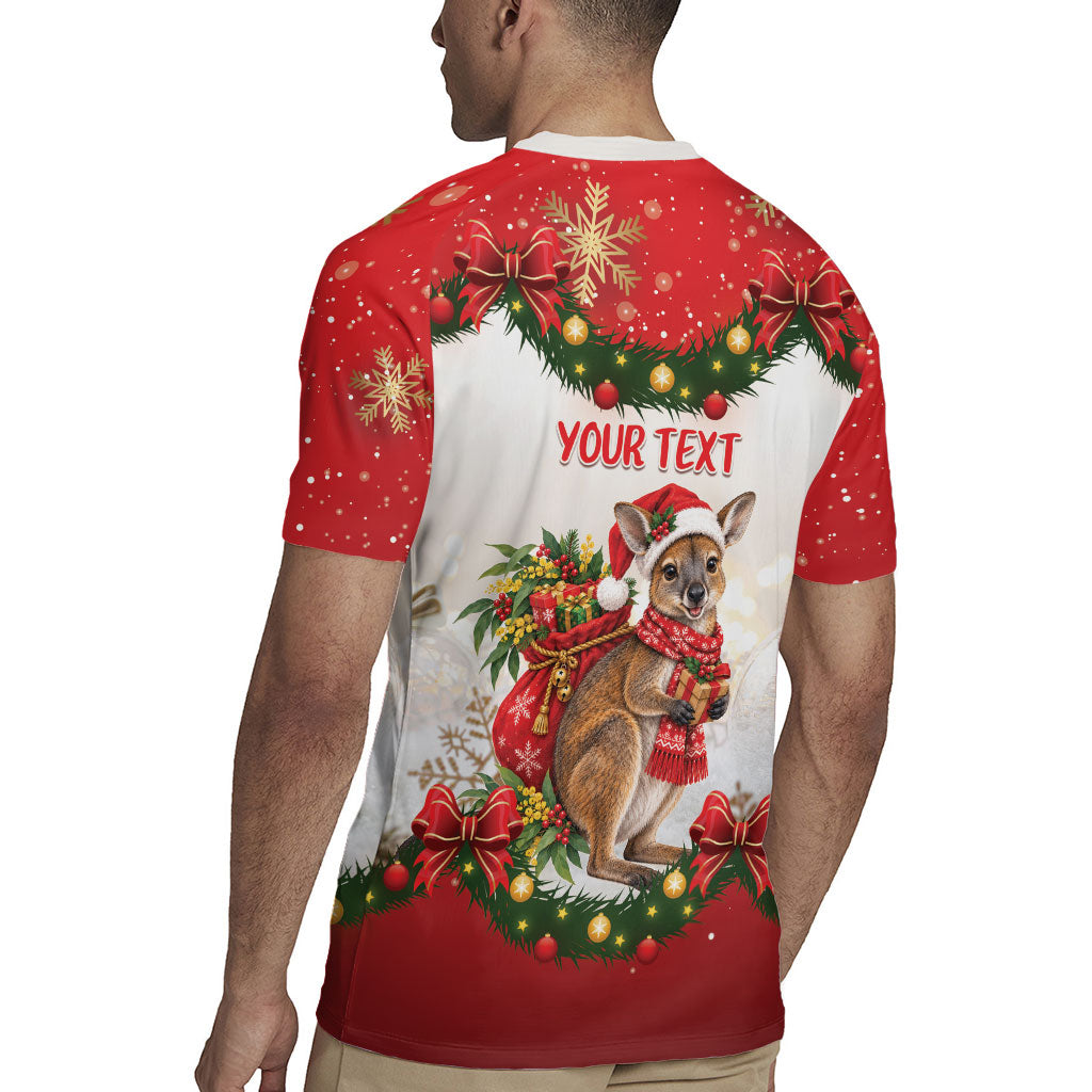 Personalised Wallaby Australia Christmas Rugby Jersey Merry Xmas Bows