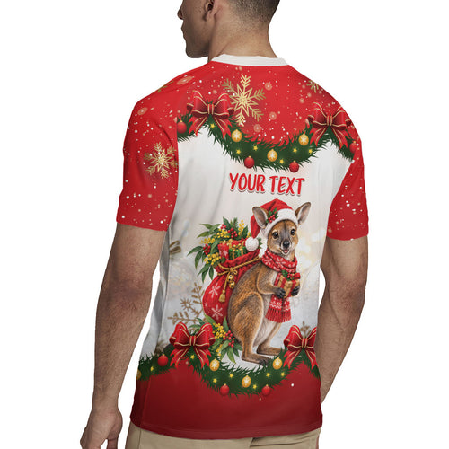 Personalised Wallaby Australia Christmas Rugby Jersey Merry Xmas Bows