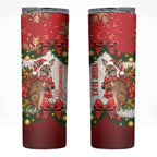 Personalised Wallaby Australia Christmas Skinny Tumbler Merry Xmas Bows