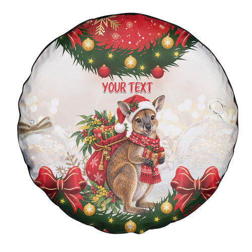 Personalised Wallaby Australia Christmas Spare Tire Cover Merry Xmas Bows