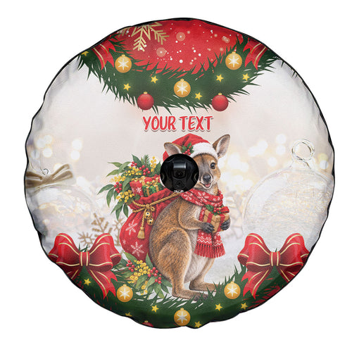 Personalised Wallaby Australia Christmas Spare Tire Cover Merry Xmas Bows