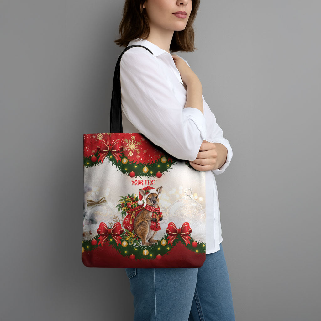 Personalised Wallaby Australia Christmas Tote Bag Merry Xmas Bows