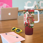 Personalised Wallaby Australia Christmas Tumbler With Handle Merry Xmas Bows