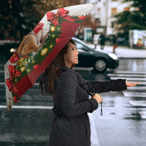 Personalised Wallaby Australia Christmas Umbrella Merry Xmas Bows