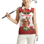 Personalised Wallaby Australia Christmas Women Sleeveless Polo Shirt Merry Xmas Bows
