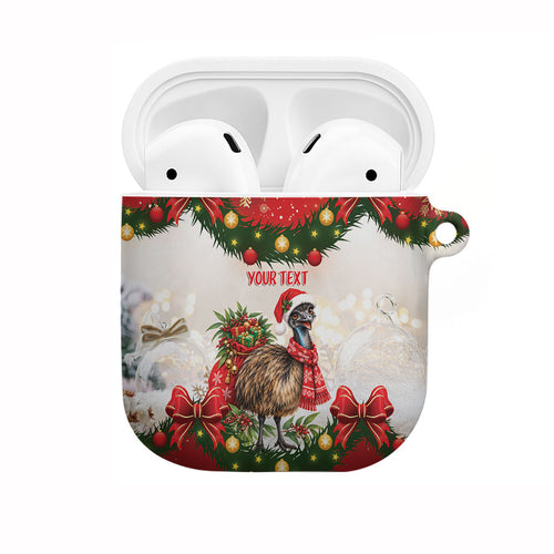 Personalised Emu Australia Christmas AirPods Case Merry Xmas Bows