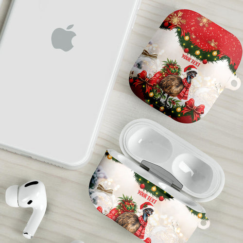 Personalised Emu Australia Christmas AirPods Case Merry Xmas Bows