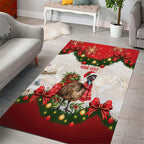 Personalised Emu Australia Christmas Area Rug Merry Xmas Bows