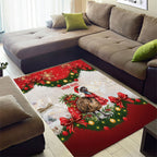 Personalised Emu Australia Christmas Area Rug Merry Xmas Bows