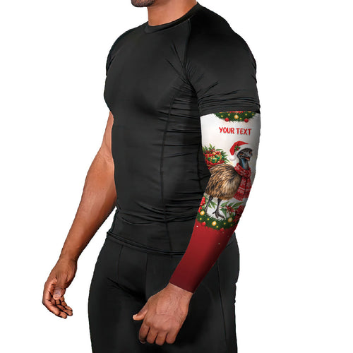 Personalised Emu Australia Christmas Arm Sleeves Merry Xmas Bows