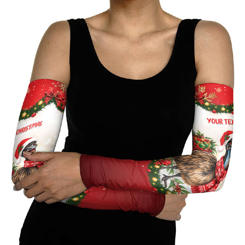 Personalised Emu Australia Christmas Arm Sleeves Merry Xmas Bows