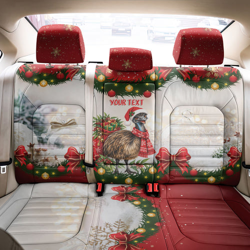 Personalised Emu Australia Christmas Back Car Seat Cover Merry Xmas Bows