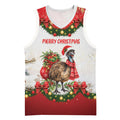 Personalised Emu Australia Christmas Basketball Jersey Merry Xmas Bows