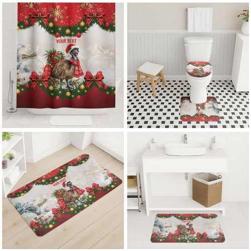Personalised Emu Australia Christmas Bathroom Set Merry Xmas Bows