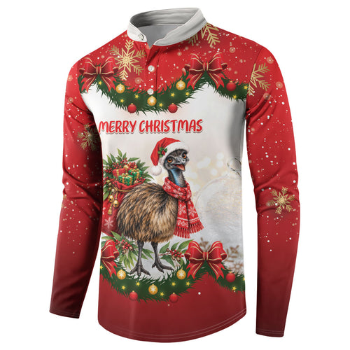 Personalised Emu Australia Christmas Button Sweatshirt Merry Xmas Bows