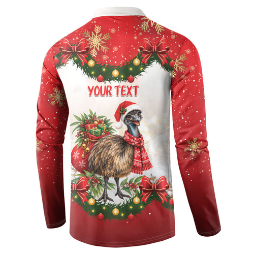 Personalised Emu Australia Christmas Button Sweatshirt Merry Xmas Bows