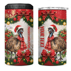 Personalised Emu Australia Christmas 4 in 1 Can Cooler Tumbler Merry Xmas Bows