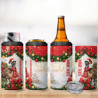 Personalised Emu Australia Christmas 4 in 1 Can Cooler Tumbler Merry Xmas Bows