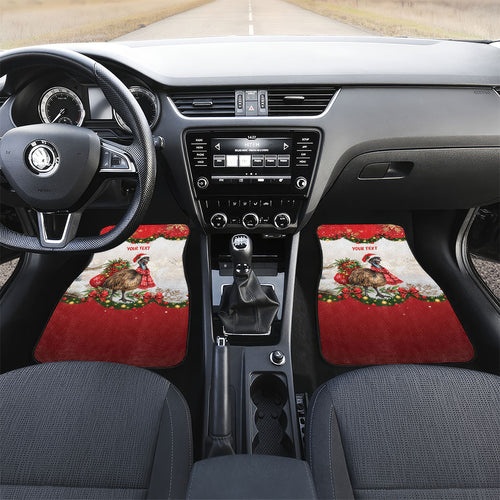 Personalised Emu Australia Christmas Car Mats Merry Xmas Bows