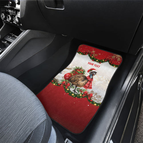 Personalised Emu Australia Christmas Car Mats Merry Xmas Bows