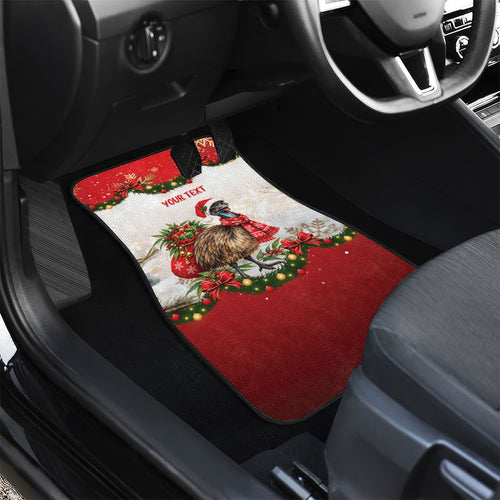 Personalised Emu Australia Christmas Car Mats Merry Xmas Bows