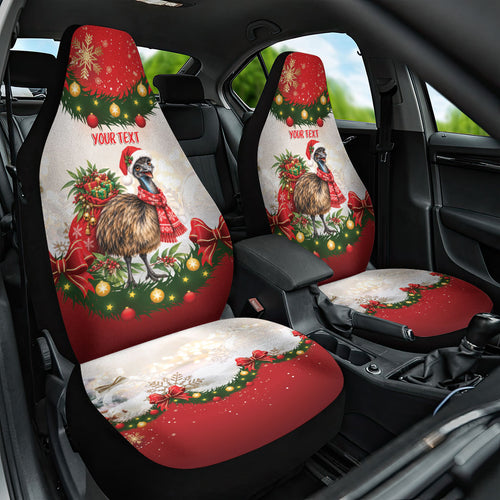 Personalised Emu Australia Christmas Car Seat Cover Merry Xmas Bows
