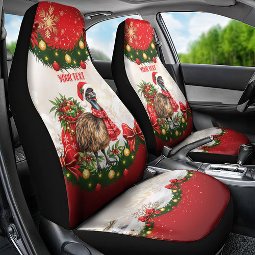 Personalised Emu Australia Christmas Car Seat Cover Merry Xmas Bows